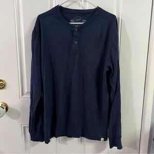 Grayers Men’s Large Navy Long Sleeve Henley